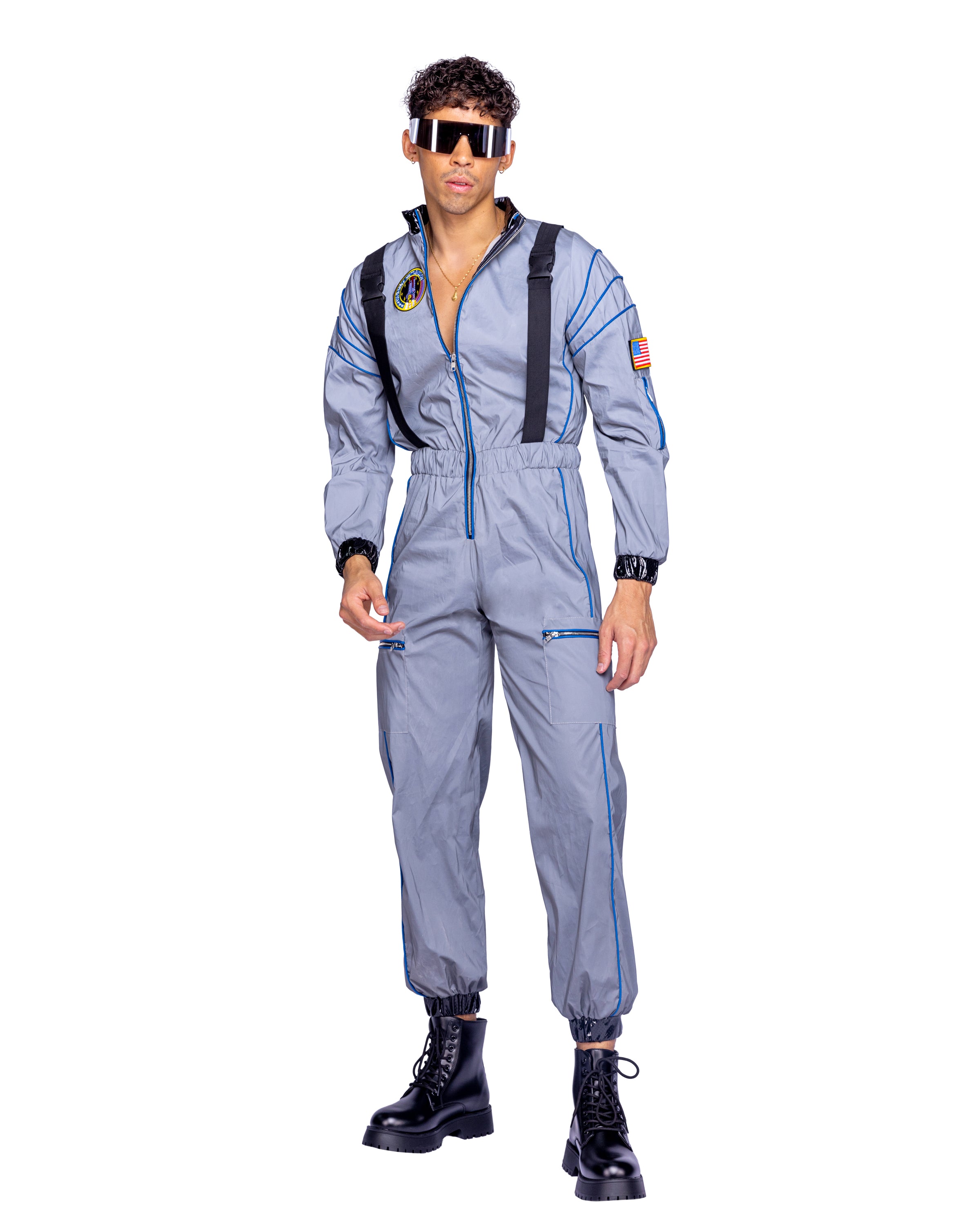 Men's astronaut costume, reflective jumpsuit, view 4